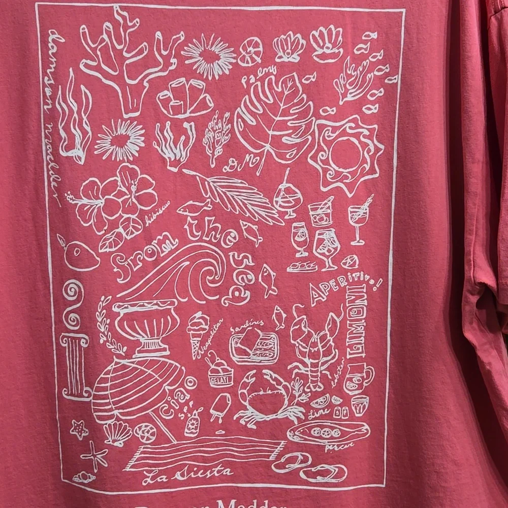 Damson Madder x Anthro Summer From The Sea Oversized Graphic Tee EU Size 14 - Picture 9 of 9